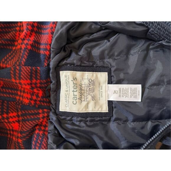 Carters 3T navy blue boys navy blue peacoat hooded coat toggle - Picture 5 of 7